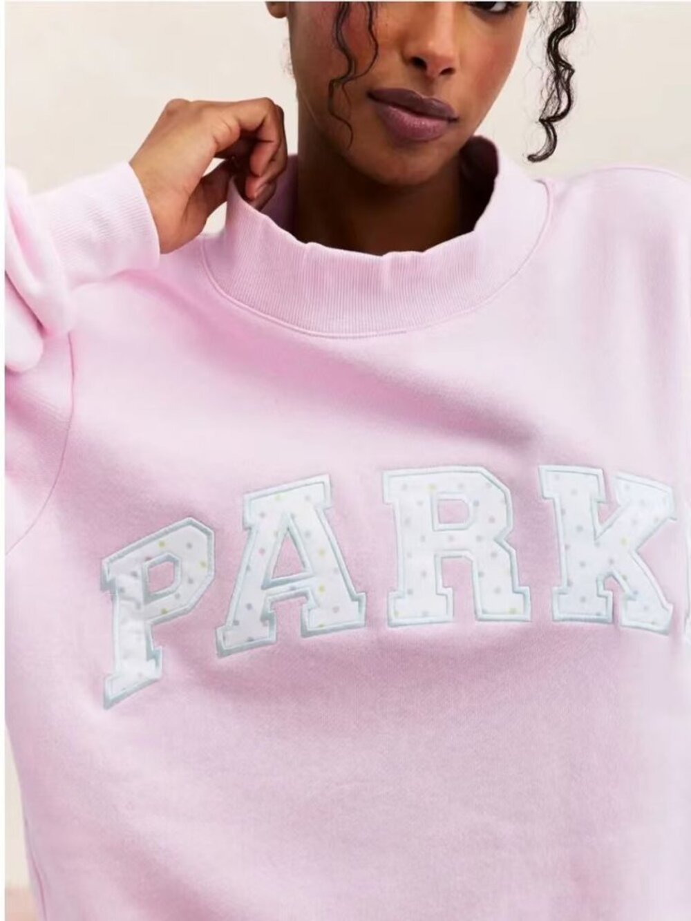 Parke Mock Neck Birthday Cake Crewneck Sweatshirt L/XL